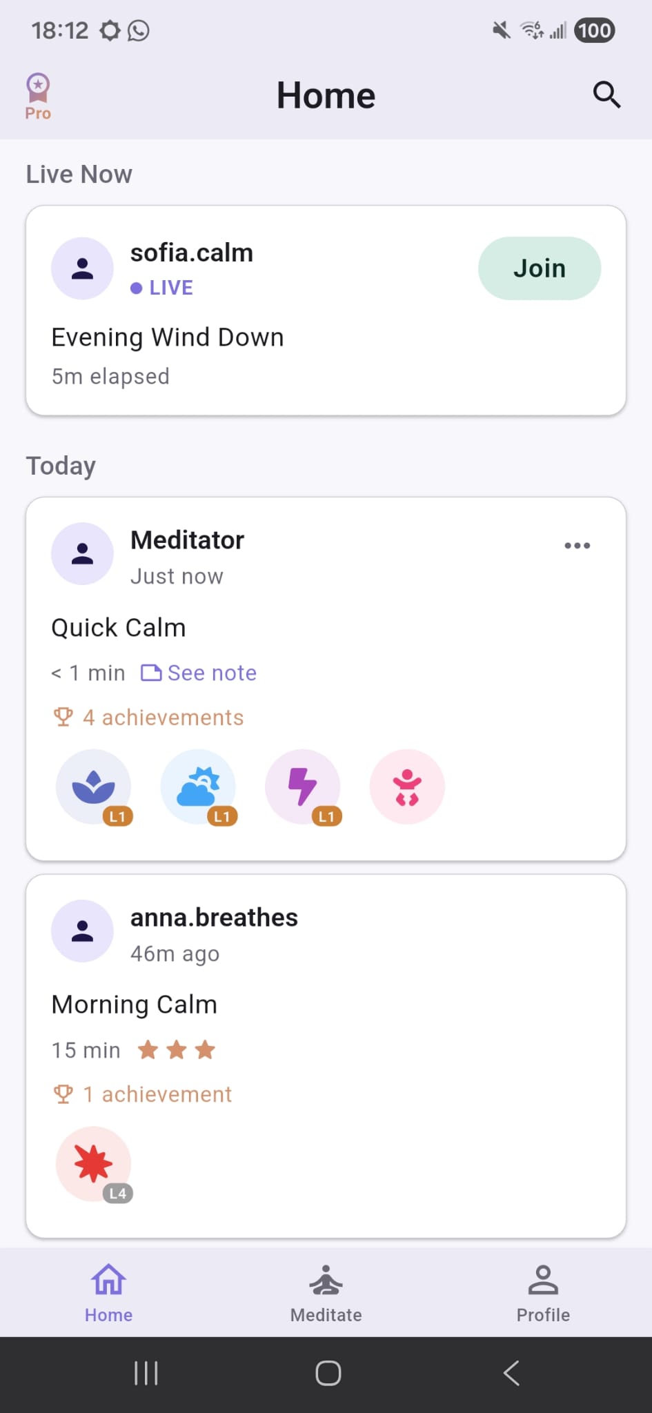Home screen