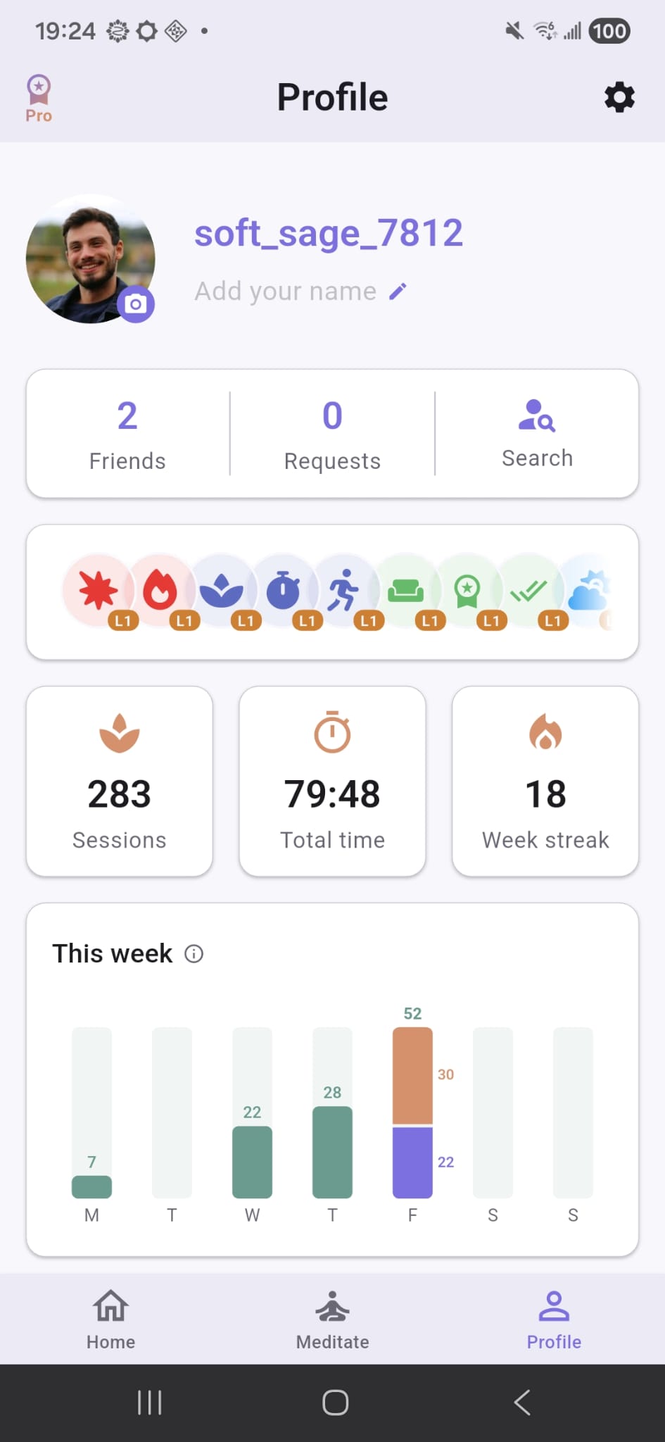 Profile screen